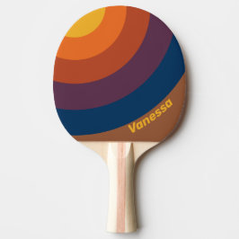 Solbränd lercirkelrand med namn pingisracket