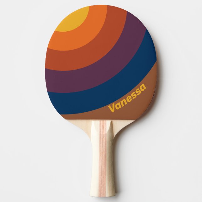 Solbränd lercirkelrand med namn pingisracket (Framsidan)