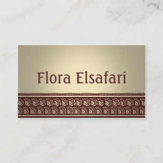 Solbränd Mehindi visitkort