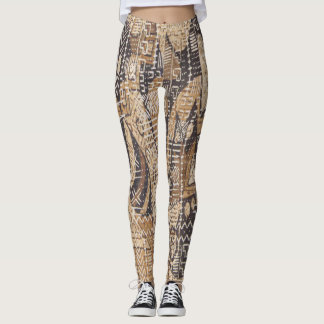 Solbränd och svart afrikansk leratrasa leggings