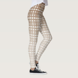 Solbränd Preppy mode för Glenkontrollpläd Leggings