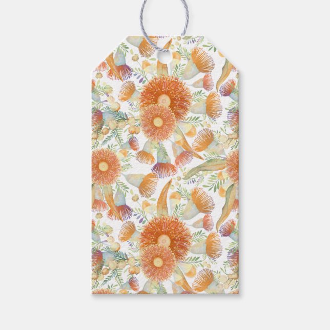 Solbränd slagg och eukalyptus Blooms Presentetikett (Framsidan)