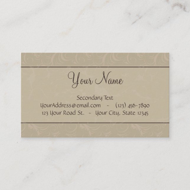 Solbrända blom- testar & randar med monogramen visitkort (Framsida)