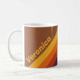 Solbrända lera ränder med namn kaffemugg