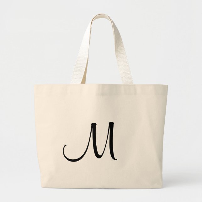 Solbränna med den svart monogramen jumbo tygkasse (Framsidan)