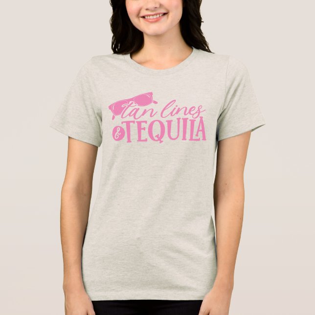 Solbränna och Tequila Citat Systerparty T Shirt (Framsida)