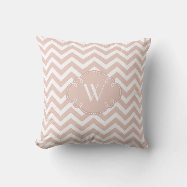 Solbränna- och vitsparre med monogramen kudde (Framsida)