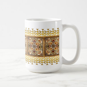 Solbrännan belägger med tegel muggen kaffemugg