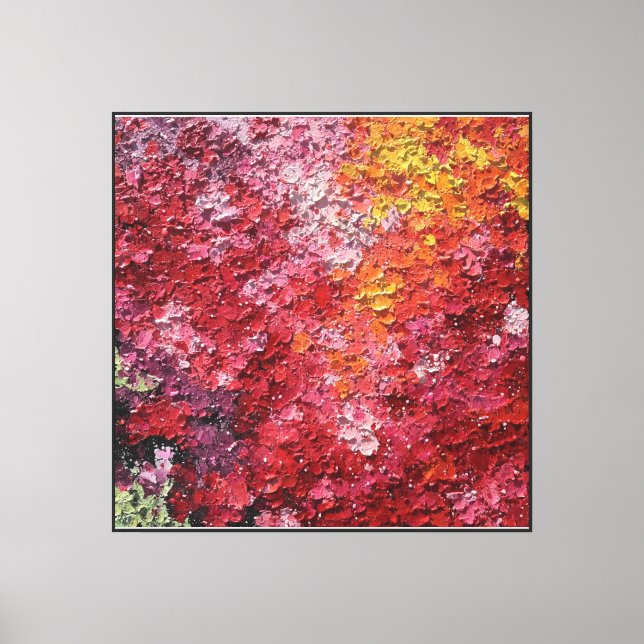 Solbrinnande blom abstrakt texturerad konst canvastryck (Framsida)