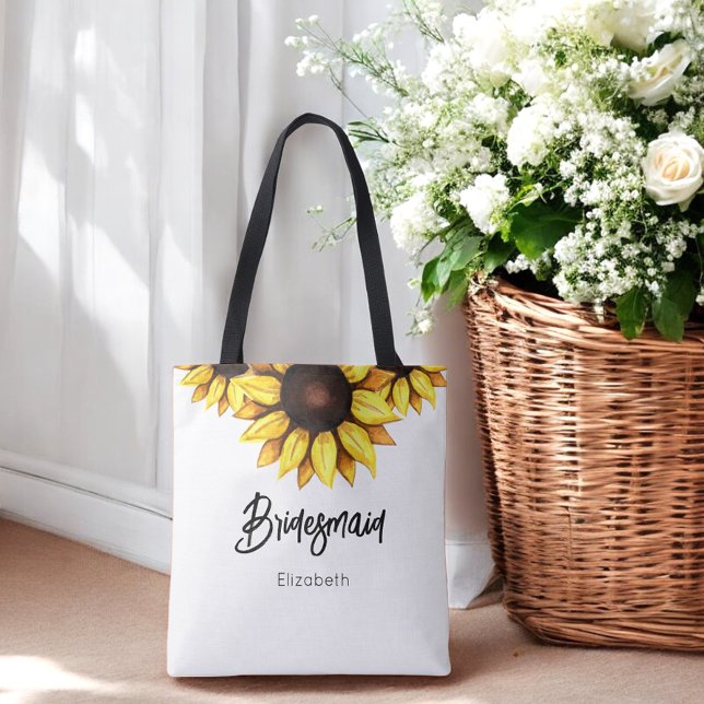 Solbrud brudtärna bröllopsblommor     tygkasse (Skapare uppladdad)