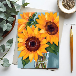 Solbukett | Gula Blommor i Akvarell Vykort