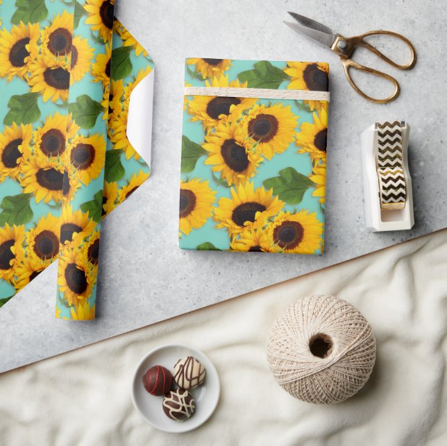 Solbukett Khaki Grön Presentförpackning Presentpapper (Hantverk)