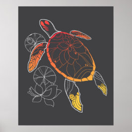 Solburst Sea Turtle Poster