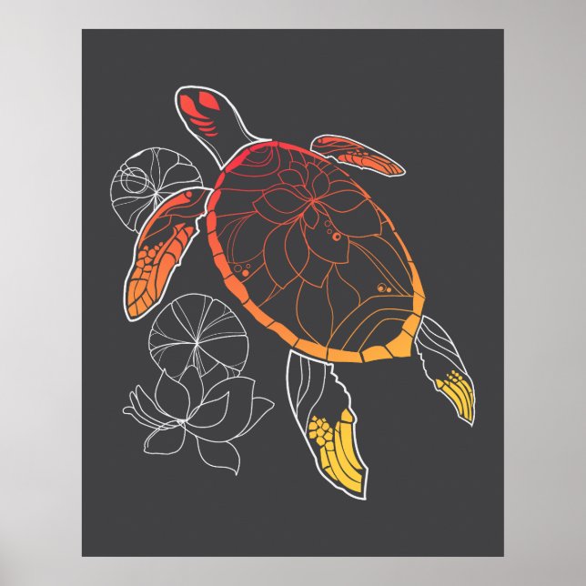 Solburst Sea Turtle Poster (Framsidan)