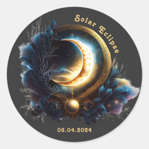 Solcellens Eclipse Esoteric Vintage Astronomy Desi Runt Klistermärke