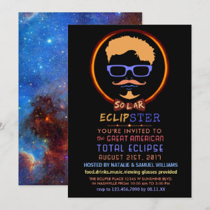 Solceller Eclipse 2017 View Party Funny Hipster Inbjudningar