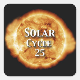 Solcellscykel 25 aktiv Sol Fyrkantigt Klistermärke