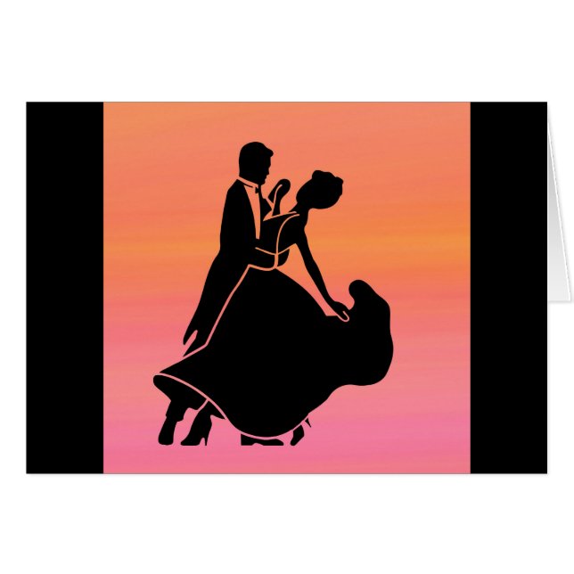 Solcellsdansare med gradient tropiskt solnedgång hälsningskort (Framsidan Horizontal)