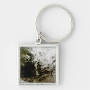 Solcellsklips över Sydostasien Fyrkantig Silverfärgad Nyckelring