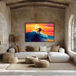 Solcellsöverfång Sunset Wall Art - vågstrykning Poster