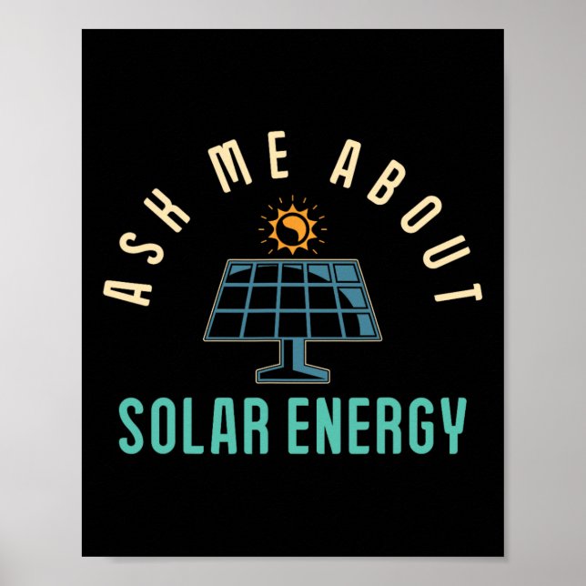 Solcellspanelen frågar mig om solenergi poster (Framsidan)