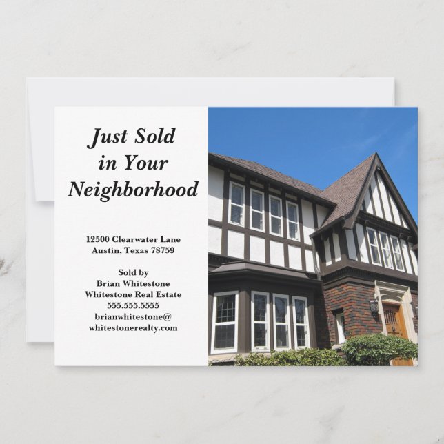 Sold Anpassningsbar House Photo Real Gods Marknads Kort (Framsida)