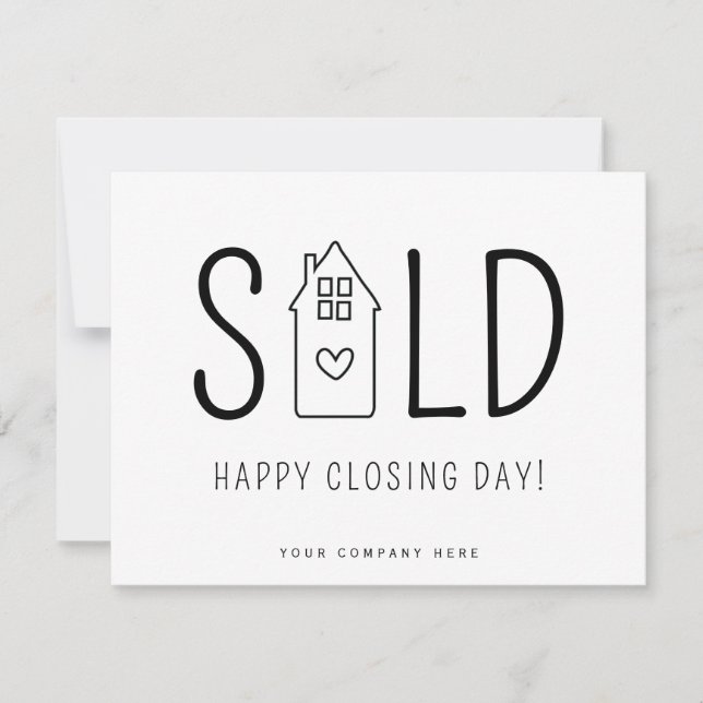 Sold Lycklig-stängningsdagen Real Gods Heart House Kort (Framsida)