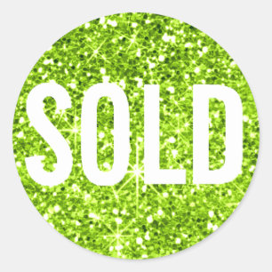 Sold out Glitter Grönt White Real Gods Agent Runt Klistermärke