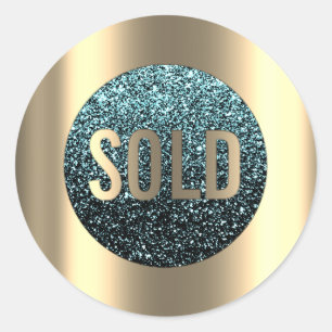 Sold out Teal Glitter Metallic Real Gods Agent Runt Klistermärke