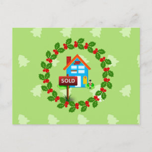 Sold Sign, Realtors juldesign Vykort