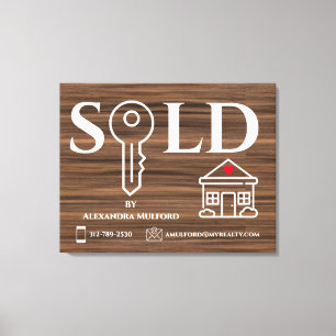 Sold-signatur för Wood Veneer Real Gods Canvastryck