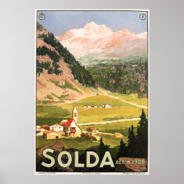 SOLDA SULDEN ITALIEN Mountain Vintage Italy Travel Poster