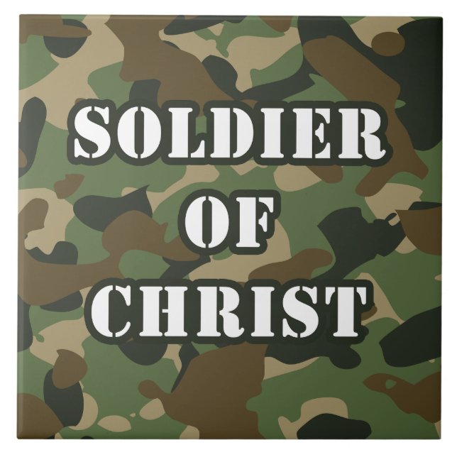 Soldat av Jesus Kristus Kristna armés Faith Kakelplatta (Framsidan)