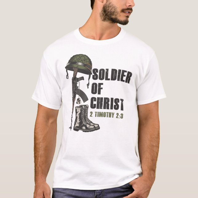 Soldat av Jesus Kristus Kristna armés Faith T Shirt (Framsida)
