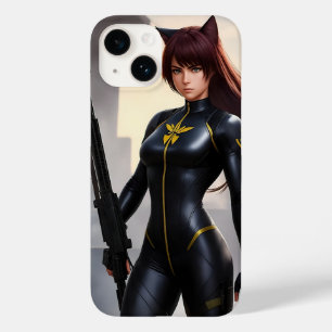 Soldat catgirl står högt och starkt