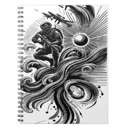 Soldat et Vagues Art Solaire Anteckningsbok