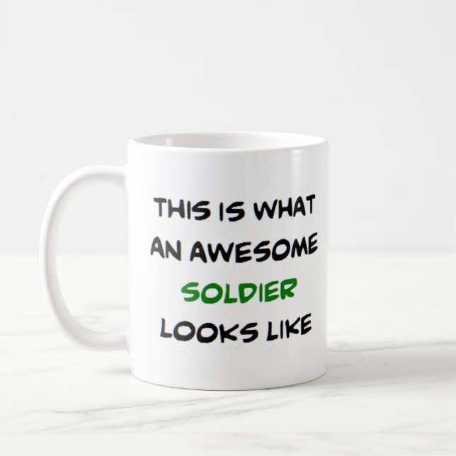 Soldat, fantastisk kaffemugg (Vänster)