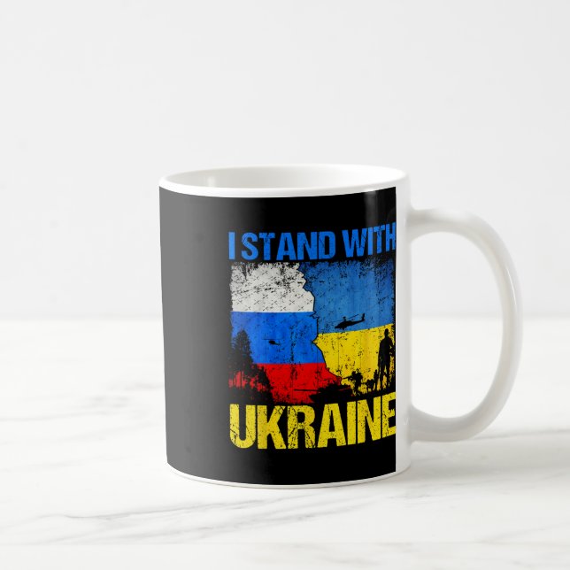 Soldat Flagga Stöd Jag Står Med Ukraina Rysk  Kaffemugg (Höger)