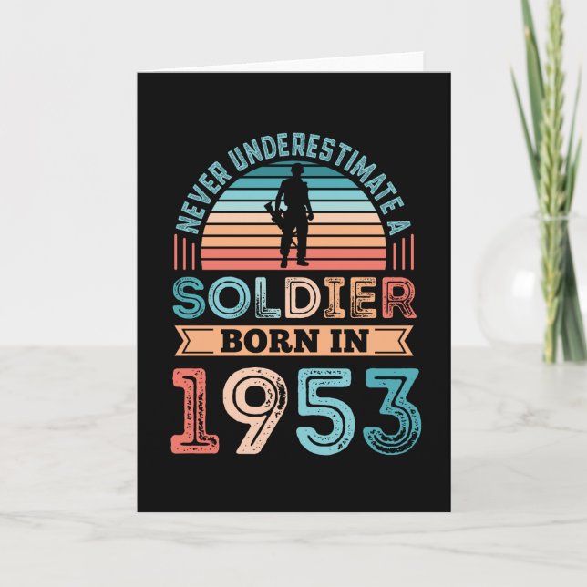 Soldat, född 1953, 70:e födelsedagen Gift Veteran  Kort (Framsida)