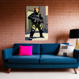 Soldat för antropomorf coola | AI Art Poster