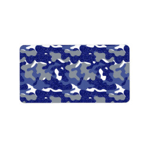 Soldat för Bright Blue Camouflage Gnistra Camo Arm Adressetikett