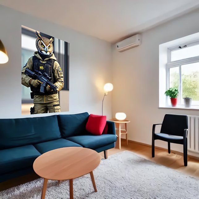 Soldat från Antropomorf uggla | AI Art Poster (Skapare uppladdad)