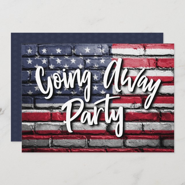 Soldat Going Away Party Patriotic Inbjudningar (Fram/baksida)
