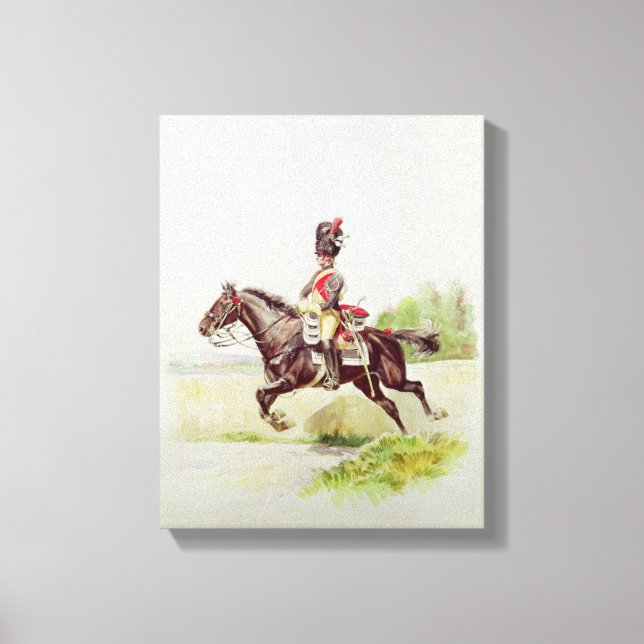 Soldat i Imperial Guard on Horseback 1898 Canvastryck (Framsida)