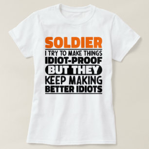 Soldat jag försöker göra Sak Roliga meningar solda T Shirt