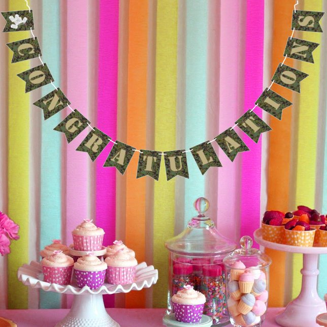 Soldat Joe Kamouflage Fest Gratulationer Vimplar (Skapare uppladdad)