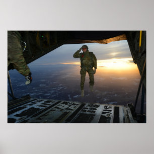 Soldat med 10:e Speciella Forces Group Salutes Poster