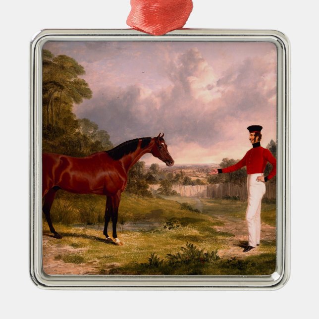 Soldat med en officers häst julgransprydnad metall (Framsidan)