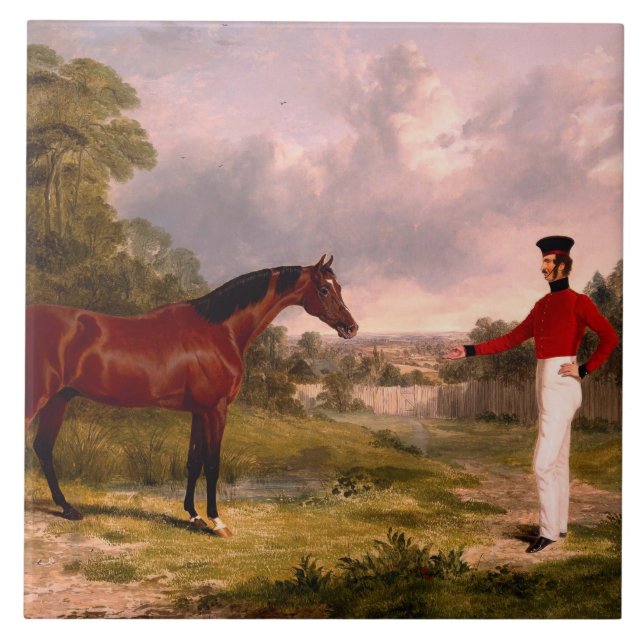 Soldat med en officers häst kakelplatta (Framsidan)