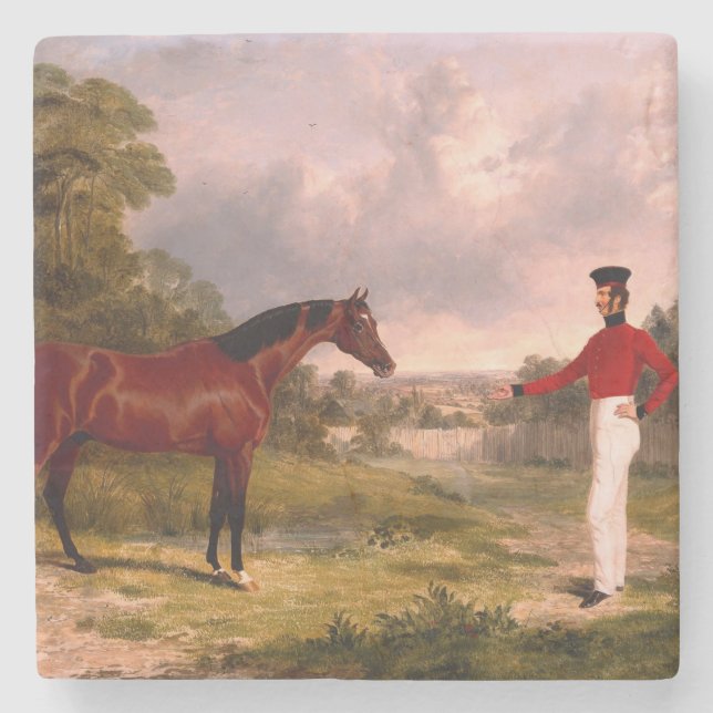 Soldat med en officers häst stenunderlägg (Framsidan)